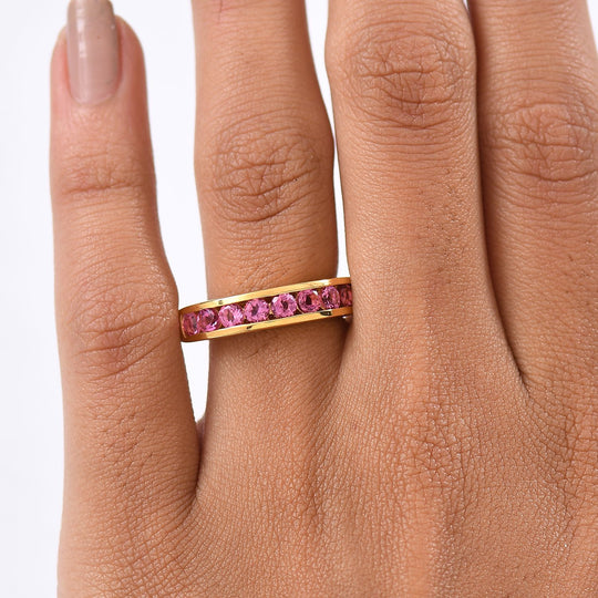 AAA Lab Grown Bixbit Ring 925 Silber 750 Gelbgold Vermeil (Größe 20.00) ca. 1.09 ct