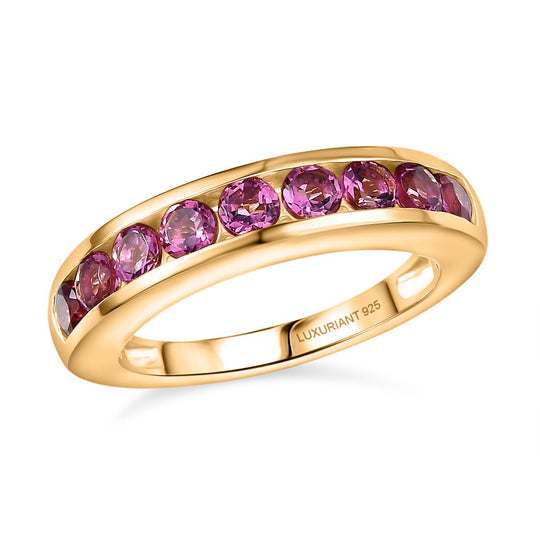 AAA Lab Grown Bixbit Ring 925 Silber 750 Gelbgold Vermeil (Größe 20.00) ca. 1.09 ct