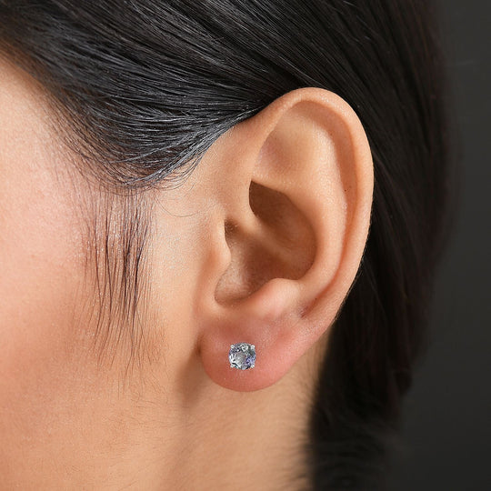 D'Joy Pfau Tansanit Ohrringe 925 Silber rhodiniert ca. 1.14 ct