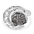 Muonionalusta Meteorit Ring 925 Silber rhodiniert (Größe 19.00) ca. 15.98 ct
