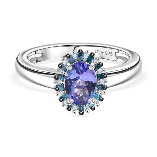 D'Joy Tansanit, Weißer Zirkon Ring 925 Silber rhodiniert (Größe 20.00) ca. 0,88 ct