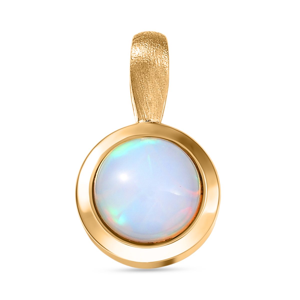 D'Joy AA Natürlicher, äthiopischer Welo Opal Anhänger 925 Silber 750 Gelb Vergoldet ca. 0.75 ct