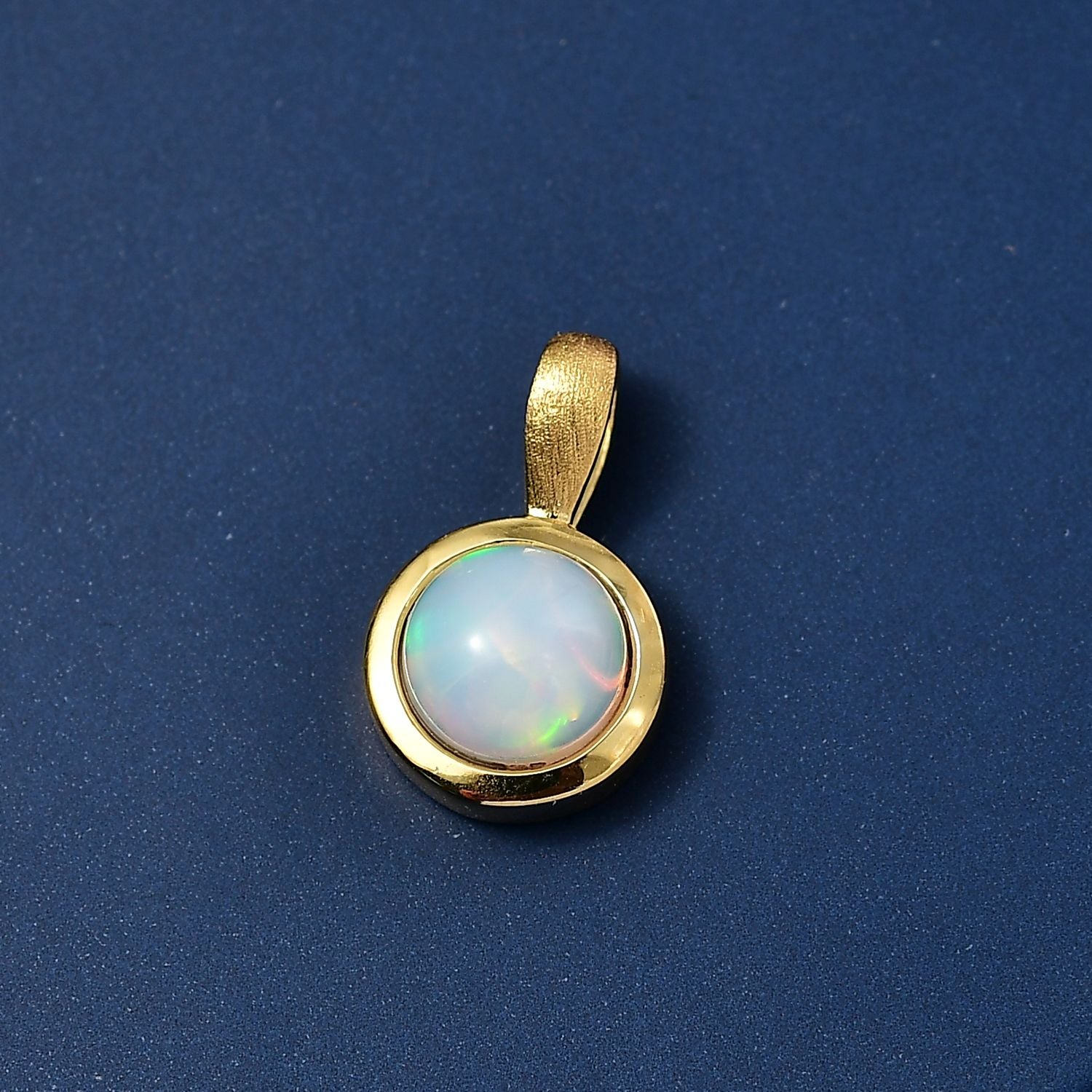 D'Joy AA Natürlicher, äthiopischer Welo Opal Anhänger 925 Silber 750 Gelb Vergoldet ca. 0.75 ct
