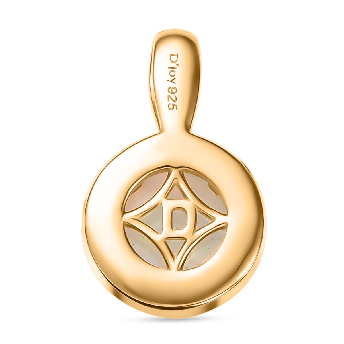 D'Joy AA Natürlicher, äthiopischer Welo Opal Anhänger 925 Silber 750 Gelb Vergoldet ca. 0.75 ct