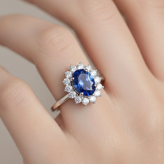 Luxuriant - AAA Tansanit, Lab Grown Diamant AGI zertifiziert Ring 417 Gold (Größe 19.00) ca. 1.50 ct