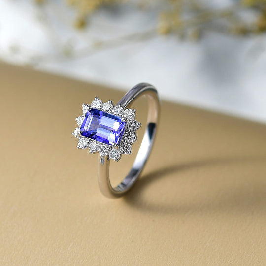 Luxuriant - AAA Tansanit, Lab Grown Diamant AGI zertifiziert Ring 417 Gold (Größe 18.00) ca. 1.50 ct