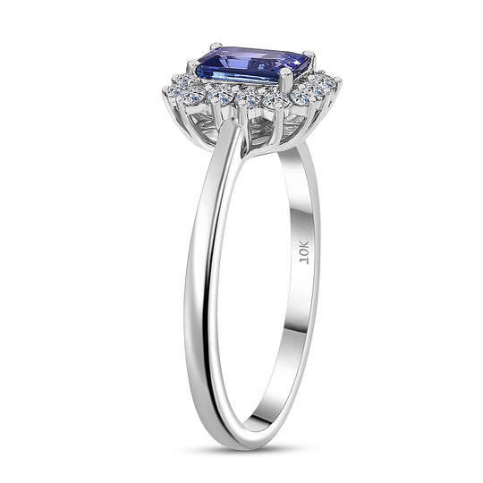 Luxuriant - AAA Tansanit, Lab Grown Diamant AGI zertifiziert Ring 417 Gold (Größe 18.00) ca. 1.50 ct