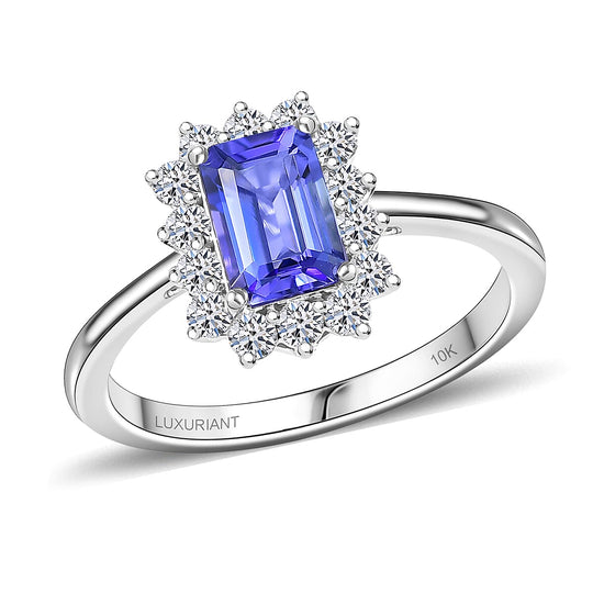 Luxuriant - AAA Tansanit, Lab Grown Diamant AGI zertifiziert Ring 417 Gold (Größe 18.00) ca. 1.50 ct