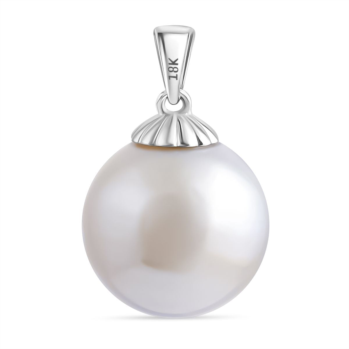 AAA Weiße Südsee Perle (13-15 mm) Anhänger, 750 Gold