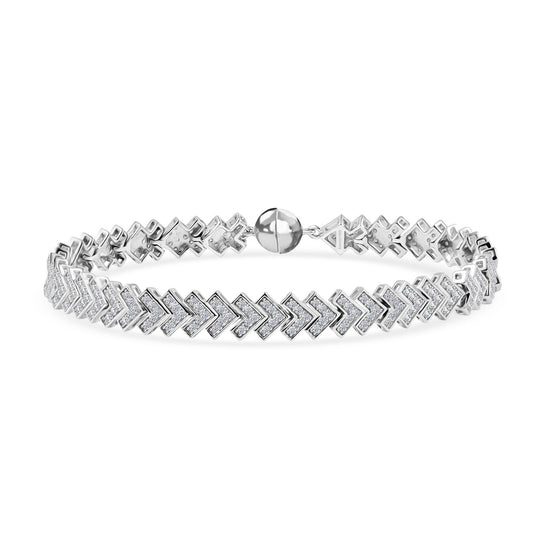 LUXURIANT SGL zertifiziertes SI-GH Labor Diamant 19cm Armband, 925 Silber rhodiniert - 2,50 ct.