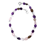 EVER TRUE Afrikanischer Amethyst, Rauchquarz Halskette ca. 45 cm Nickelfreies Messing Platiniert (10-15 Werktage Lieferzeit)