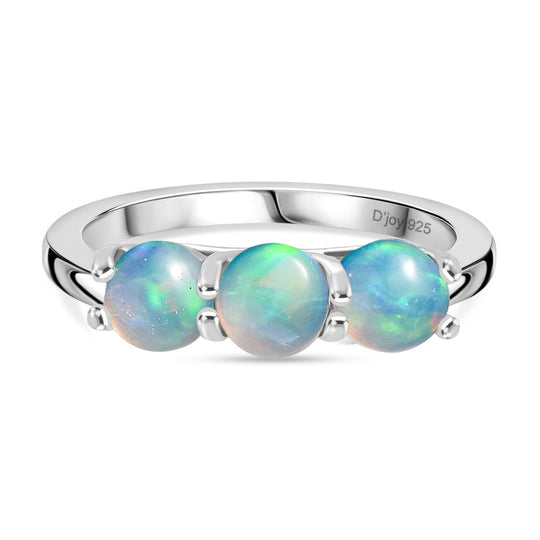 D'Joy AA Natürlicher, äthiopischer Welo Opal Ring 925 Silber Rhodiniert (Größe 21.00) ca. 1,19 ct