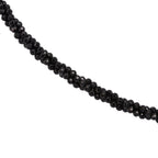 Schwarzer Spinell Halskette ca. 45 cm 925 Silber ca. 50.00 ct