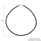 Schwarzer Spinell Halskette ca. 45 cm 925 Silber ca. 50.00 ct