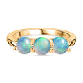 D'Joy AA Natürlicher, äthiopischer Welo Opal Ring 925 Silber vergoldet (Größe 18.00) ca. 1,19 ct