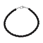 Schwarzer Spinell Armband ca. 19 cm 925 Silber ca. 20.00 ct