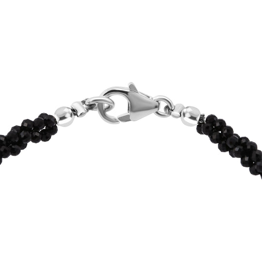 Schwarzer Spinell Armband ca. 19 cm 925 Silber ca. 20.00 ct