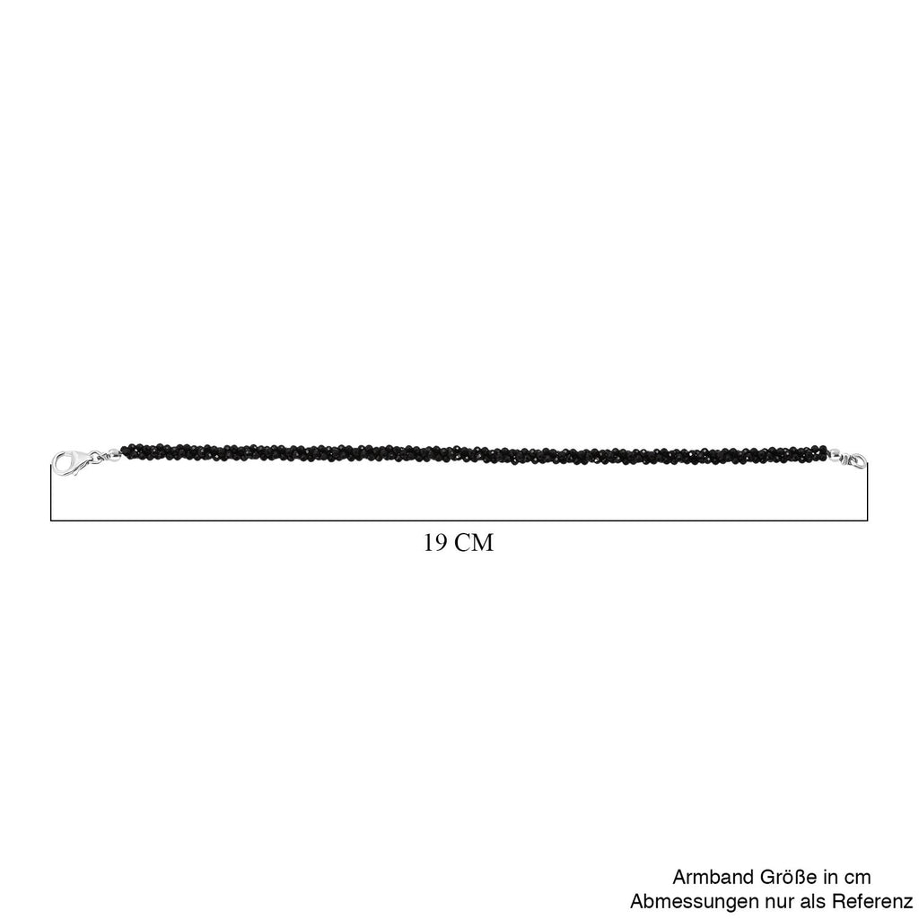 Schwarzer Spinell Armband ca. 19 cm 925 Silber ca. 20.00 ct