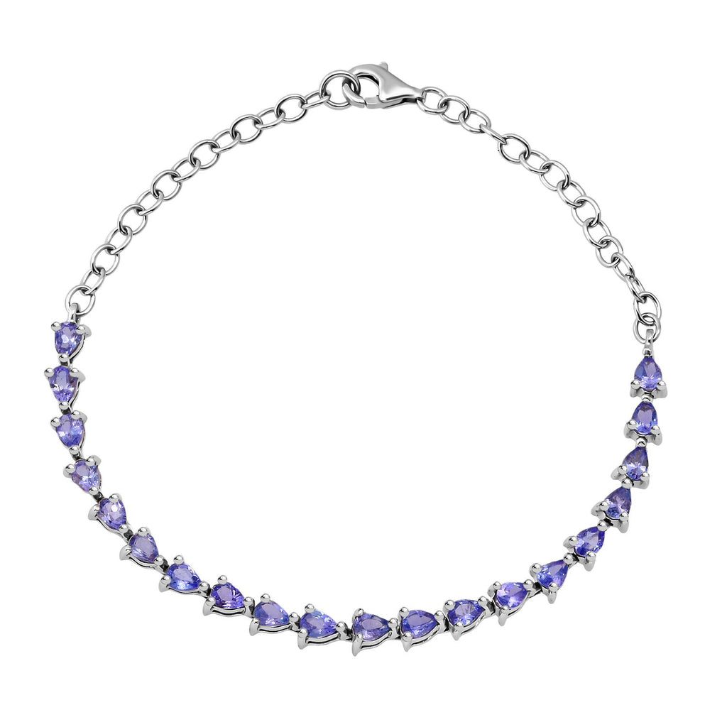 D'Joy Tansanit Armband ca. 19 cm 925 Silber rhodiniert ca. 2,72 ct.