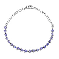 D'Joy Tansanit Armband ca. 19 cm 925 Silber rhodiniert ca. 2,72 ct.