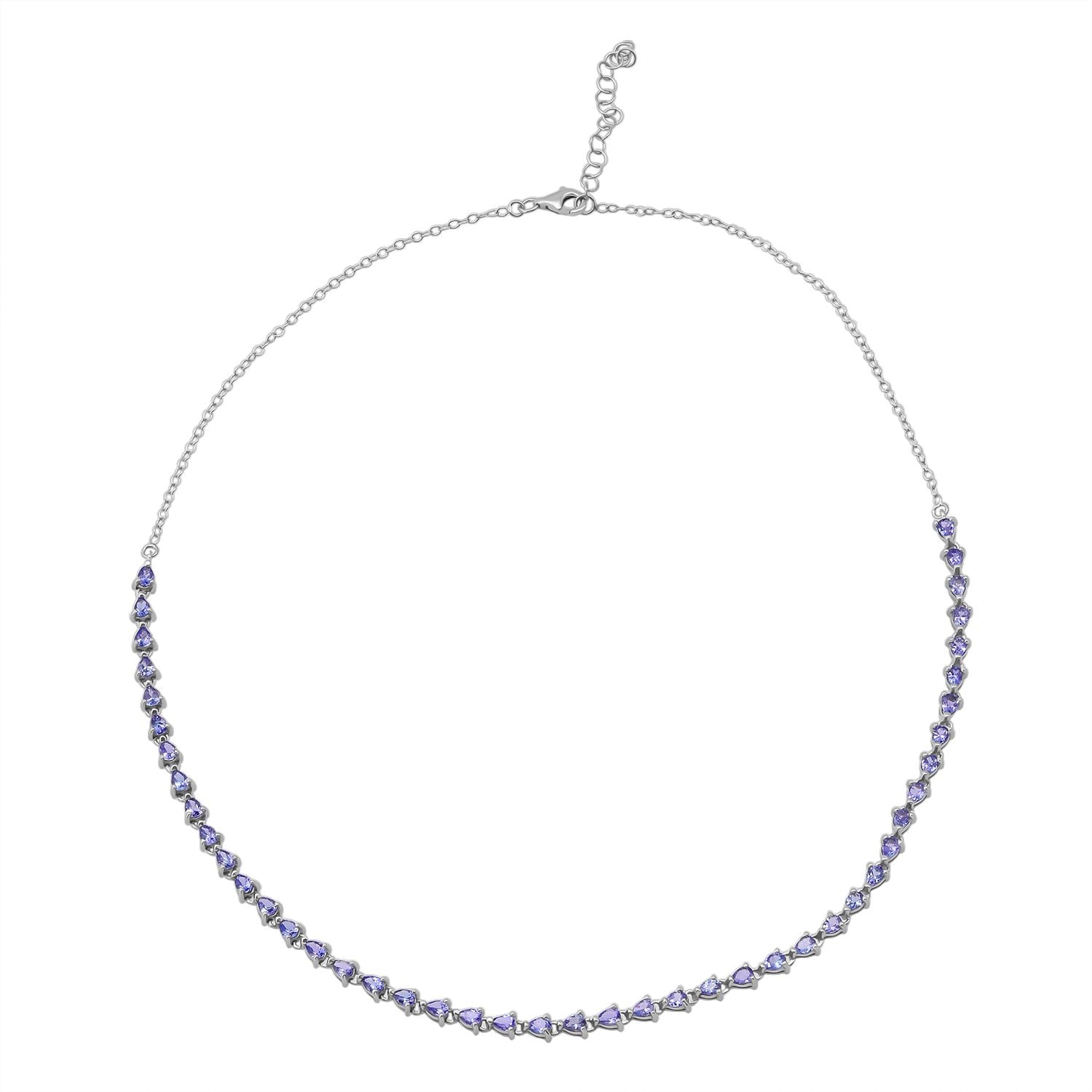 D'Joy Tansanit Halskette ca. 50 cm 925 Silber rhodiniert ca. 5,69 ct.
