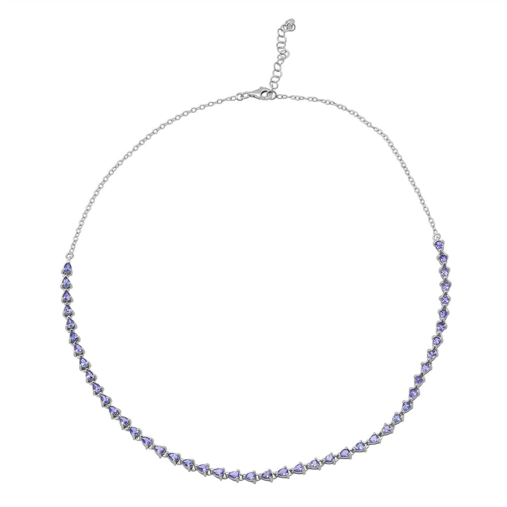 D'Joy Tansanit Halskette ca. 50 cm 925 Silber rhodiniert ca. 5,69 ct.