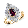 LUXURIANT DIAMOND - AAA Radiant Ember Granat, Lab Grown Diamant Ring 417 Gold (Größe 18.00) ca. 2,09 ct