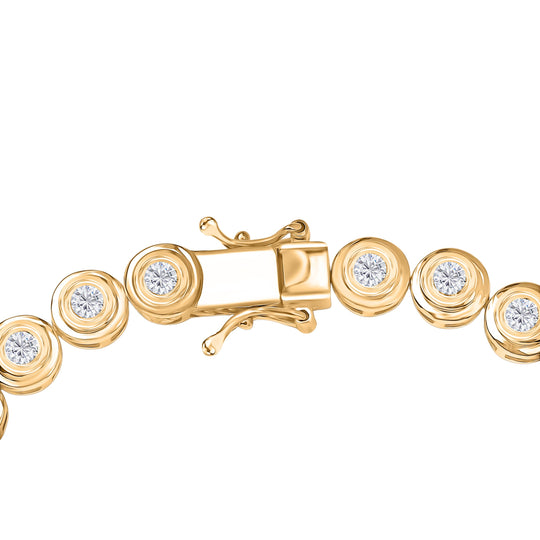 LUXURIANT DIAMOND - Lab Grown Diamant SI-GH Armband ca. 19 cm 925 Silber 750 Gelbgold Vermeil ca. 4.00 ct