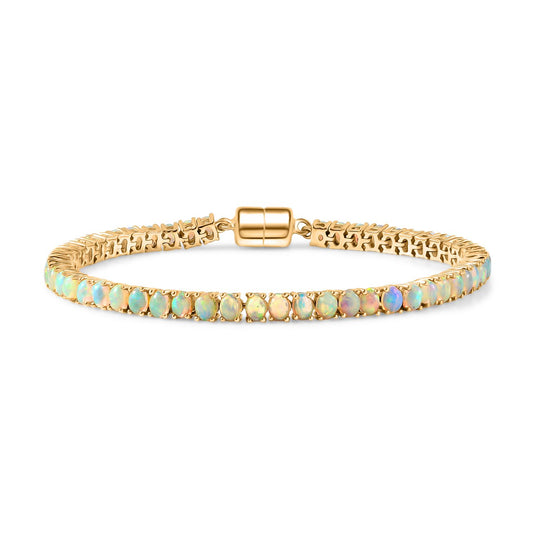 D'Joy AA Natürlicher, äthiopischer Welo Opal Armband ca. 20 cm 925 Silber rhodiniert ca. 6.50 ct