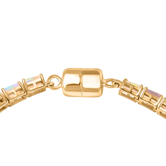 D'Joy AA Natürlicher, äthiopischer Welo Opal Armband ca. 20 cm 925 Silber 750 Gelbgold Vermeil ca. 6.49 ct