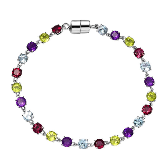 D'Joy AA Himmelblauer Topas Armband ca. 19 cm 925 Silber rhodiniert ca. 13.09 ct