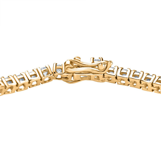 LUXURIANT DIAMOND - Lab Grown Diamant SI-GH SGL zertifiziert Armband ca. 20 cm 925 Silber 750 Gelbgold Vermeil ca. 4.00 ct