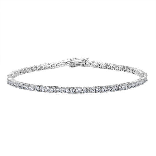 LUXURIANT DIAMOND - Lab Grown Diamant SI-GH SGL zertifiziert Armband ca. 20 cm 925 Silber 750 Gelbgold Vermeil ca. 4.00 ct