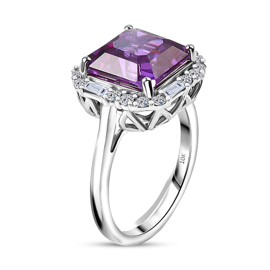 Luxuriant - AAA Lab Grown Farbwechsel-Saphir, Lab Grown Diamant AGI zertifiziert Ring 417 Gold (Größe 18.00) ca. 4.54 ct