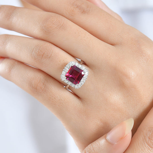 Luxuriant - AAA Lab Grown Bixbit, Lab Grown Diamant AGI zertifiziert Ring 417 Gold (Größe 17.00) ca. 3.51 ct
