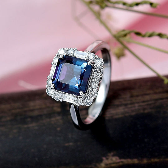 Luxuriant - AAA Lab Grown Alexandrit, Lab Grown Diamant AGI zertifiziert Ring 417 Gold (Größe 19.00) ca. 3.56 ct