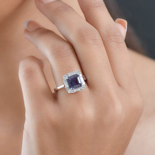Luxuriant - AAA Lab Grown Alexandrit, Lab Grown Diamant AGI zertifiziert Ring 417 Gold (Größe 19.00) ca. 3.56 ct