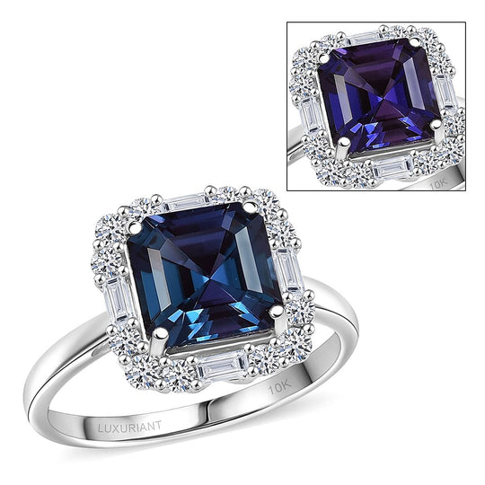 Luxuriant - AAA Lab Grown Alexandrit, Lab Grown Diamant AGI zertifiziert Ring 417 Gold (Größe 19.00) ca. 3.56 ct