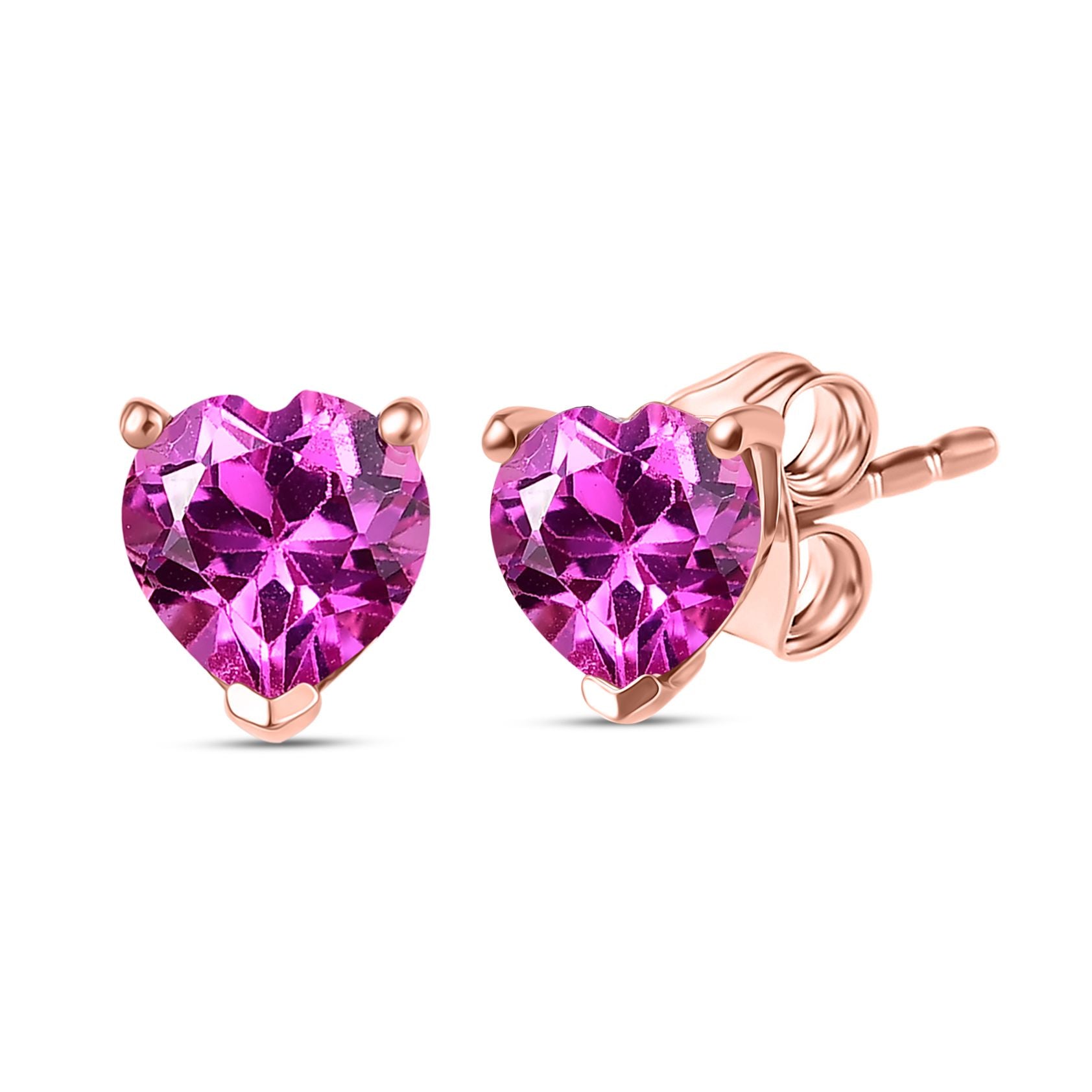 AAA Lab Grown Rosa Saphir Ohrringe 925 Silber 750 rosévergoldet ca. 1.92 ct