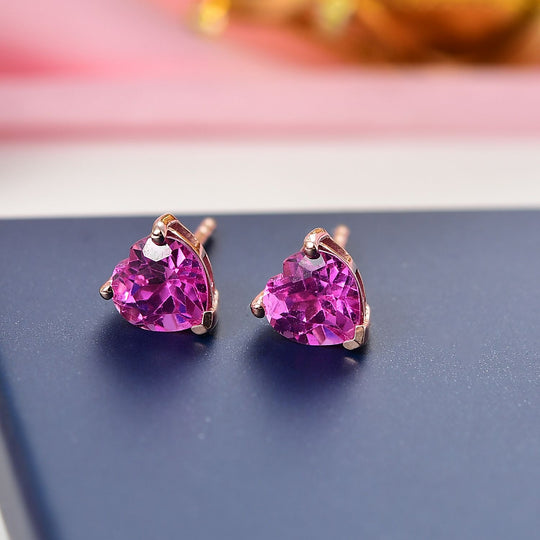 AAA Lab Grown Rosa Saphir Ohrringe 925 Silber 750 rosévergoldet ca. 1.92 ct