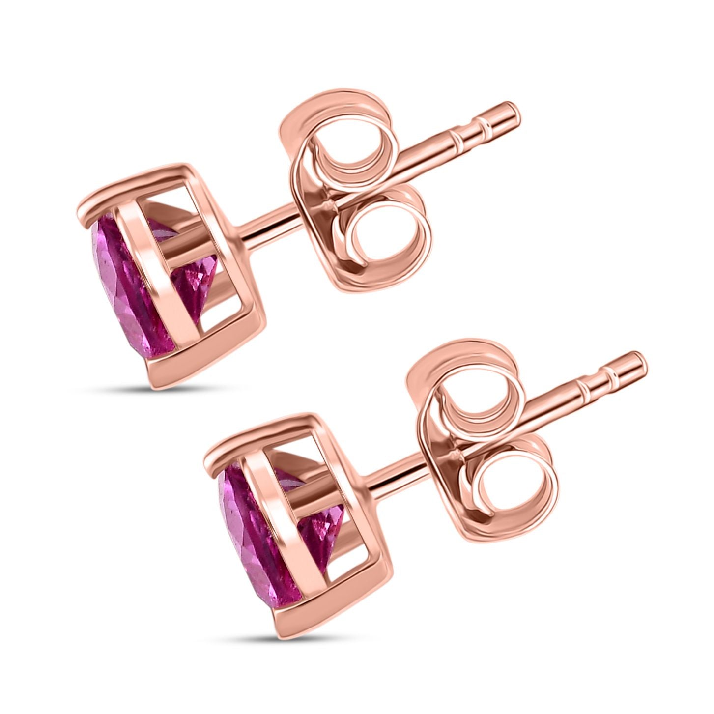 AAA Lab Grown Rosa Saphir Ohrringe 925 Silber 750 rosévergoldet ca. 1.92 ct