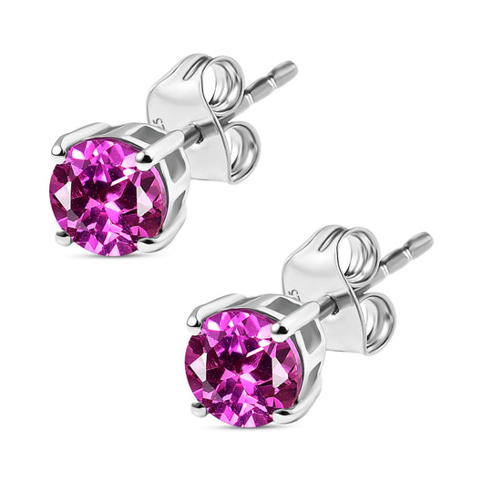 AAA Lab Grown Rosa Saphir Ohrringe 925 Silber platiniert ca. 2.24 ct