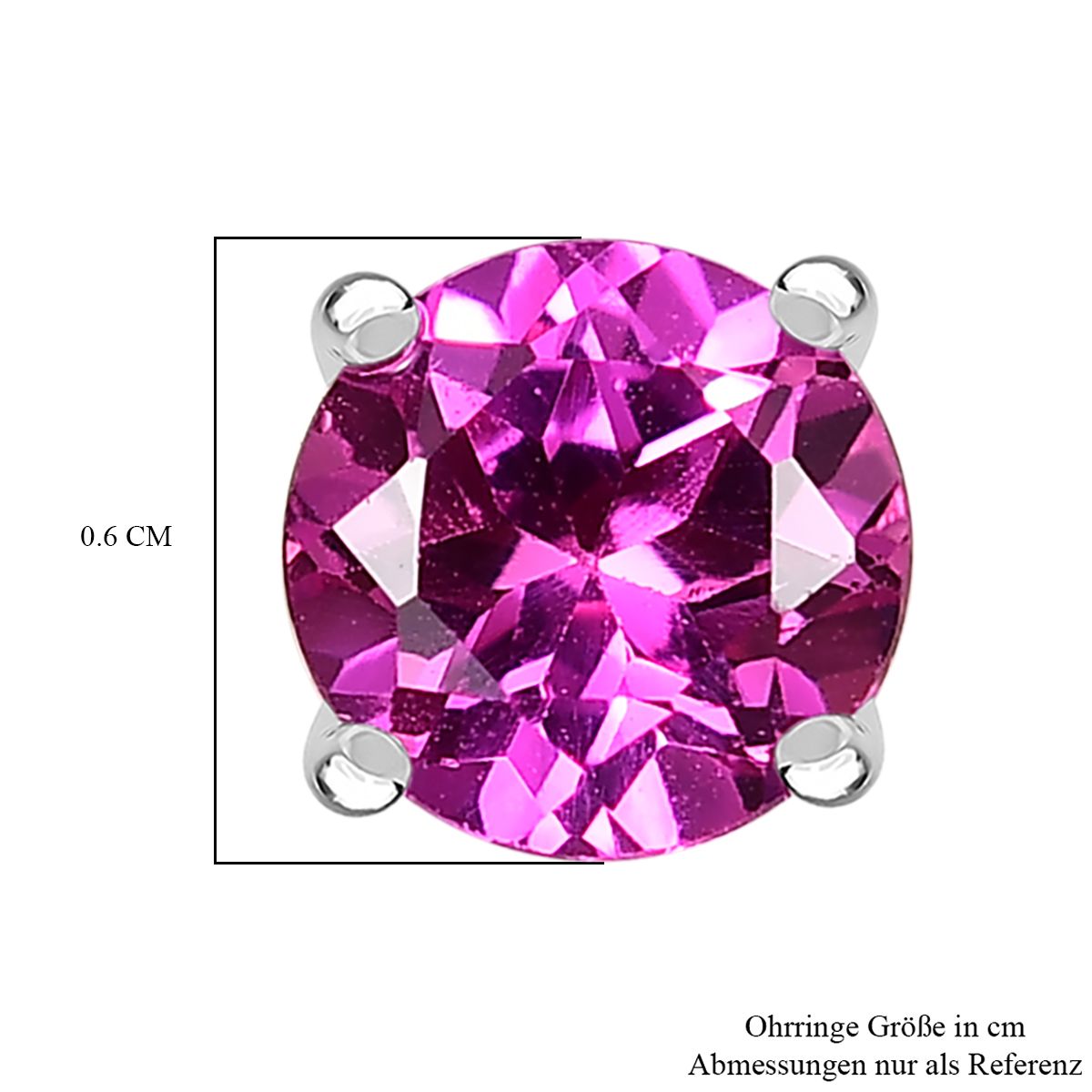 AAA Lab Grown Rosa Saphir Ohrringe 925 Silber platiniert ca. 2.24 ct