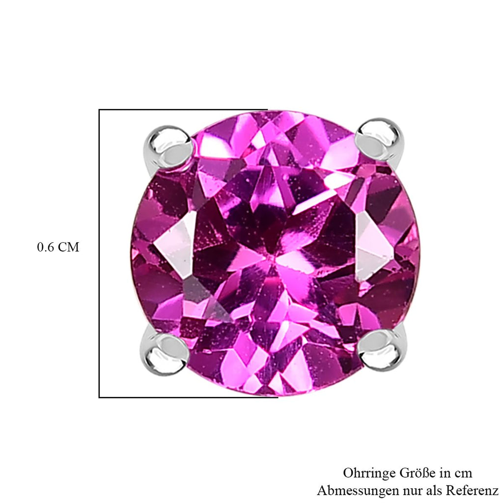 AAA Lab Grown Rosa Saphir Ohrringe 925 Silber platiniert ca. 2.24 ct