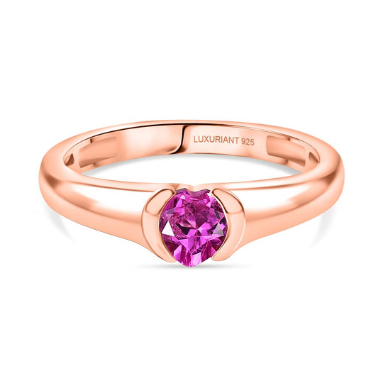 AAA Lab Grown Rosa Saphir Ring 925 Silber 750 rosévergoldet (Größe 21.00) ca. 0.64 ct