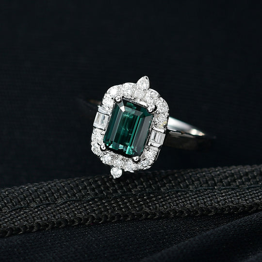LUXORO AAA Pirineu Lagoon Tourmaline, Weißer Diamant Ring 417 Gold (Größe 17.00)   (10-16 Werktage Lieferzeit) ca. 1,80 ct