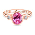 AAA Lab Grown Rosa Saphir, Lab Grown Diamant Ring 925 Silber 750 Roségold Vermeil (Größe 21.00) ca. 2.70 ct