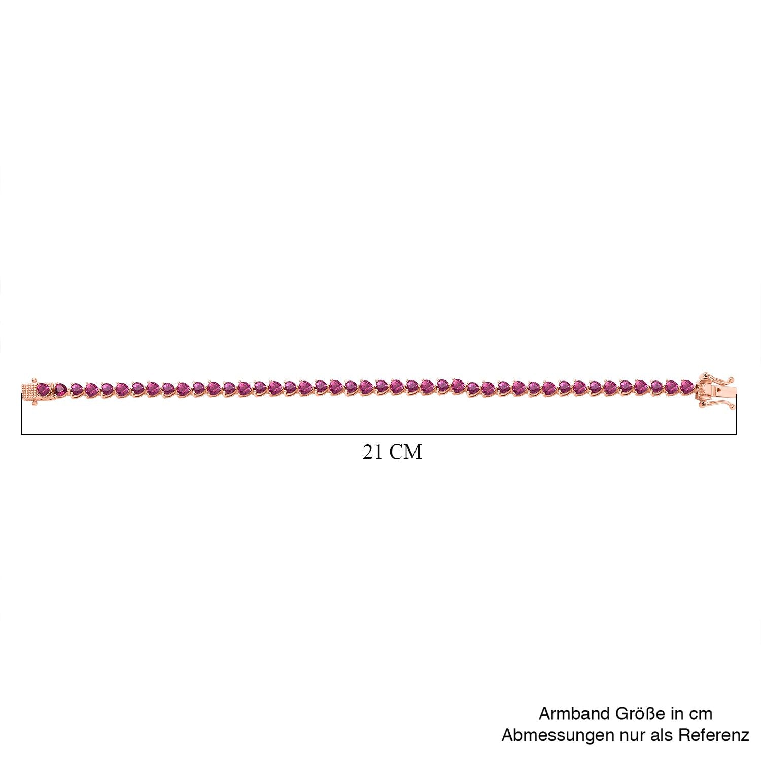 AAA Lab Grown Rosa Saphir Armband ca. 20 cm 925 Silber 750 Roségold Vermeil ca. 15.18 ct