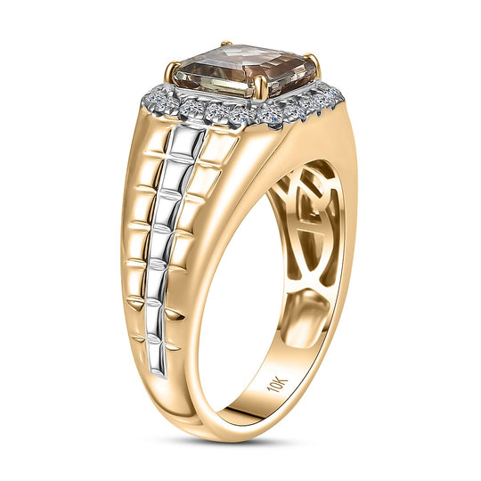 Luxuriant - AAA Turkizit, Lab Grown Diamant AGI zertifiziert Ring 417 Gold (Größe 18.00) ca. 3.20 ct