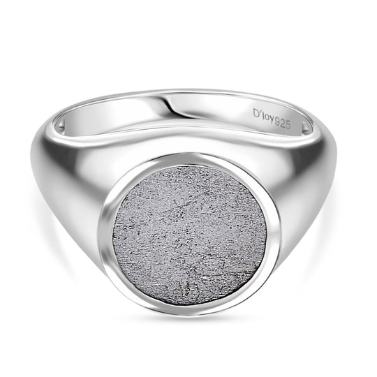 Muonionalusta Meteorit Ring 925 Silber rhodiniert (Größe 19.00) ca. 9.09 ct